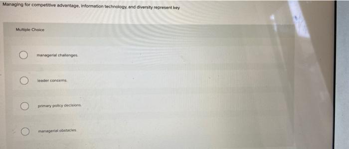 Managing for competitive advantage Information