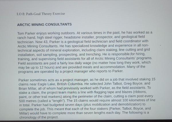 this is a Lo8 case study -Path-goal theory, of