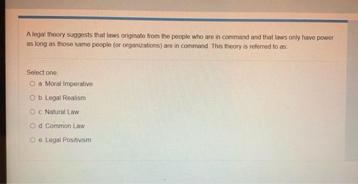 A legal theory suggests that laws originate from