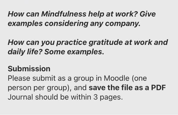 How can Mindfulness help at work? Give examples