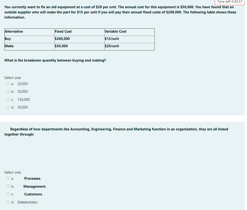 Time left 0:43:57 You currently want to fix an