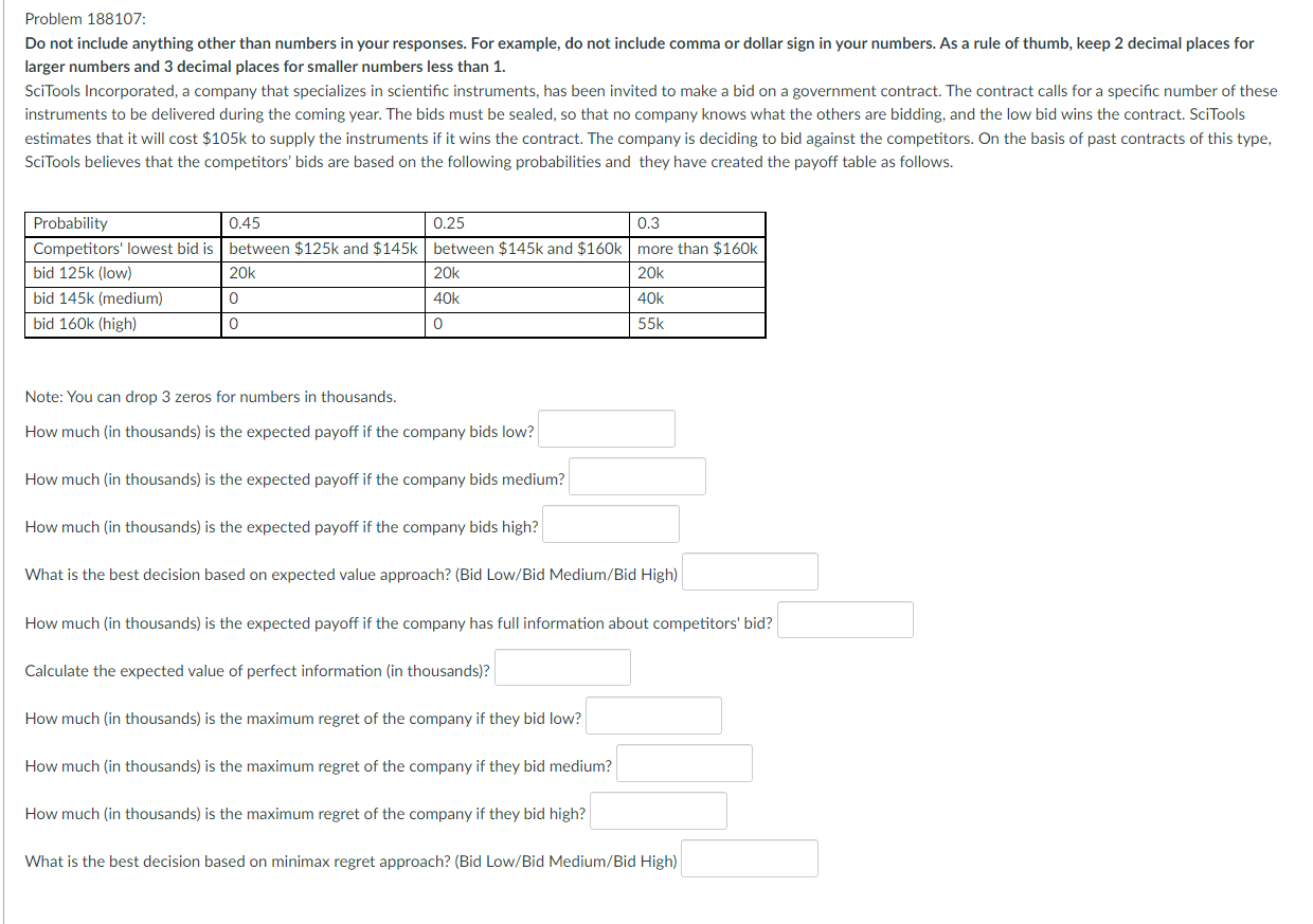 Do not include anything other than numbers in