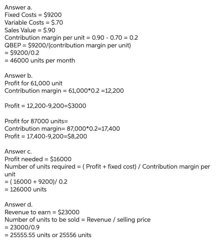 ONLY ANSWER E PLEASE A producer of pottery is