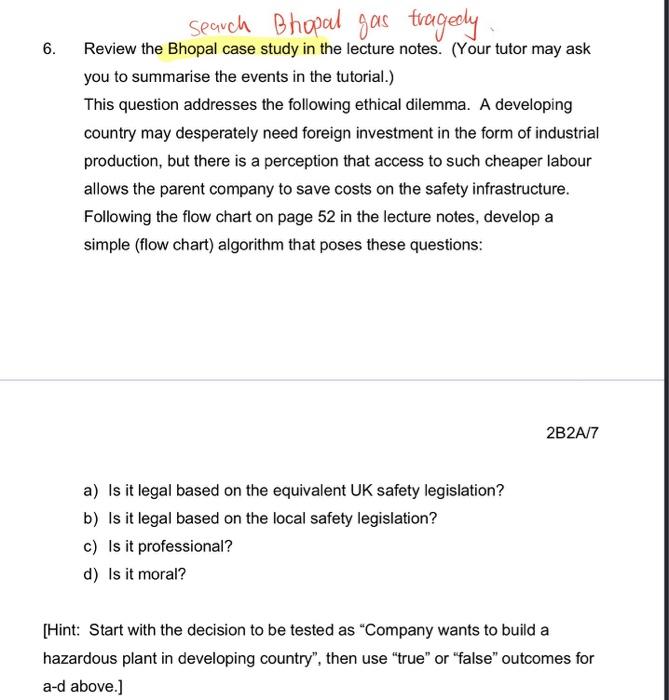 6. search Bhopal gas tragedy Review the Bhopal