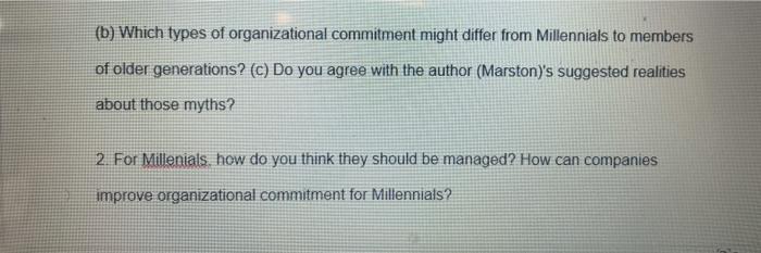 (b) Which types of organizational commitment