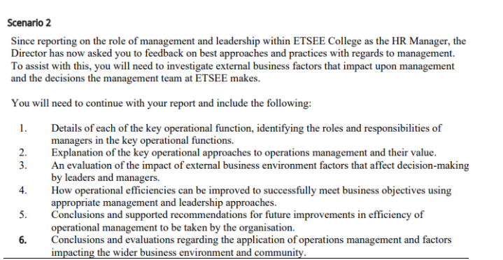 please answer all 6 points. Thanks Scenario 2