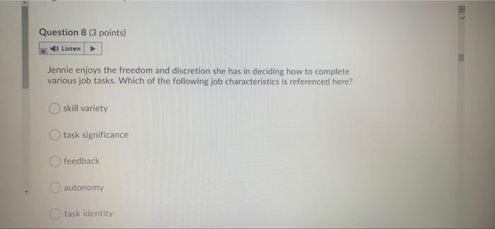 need this quick will like Question 7 (3 points)