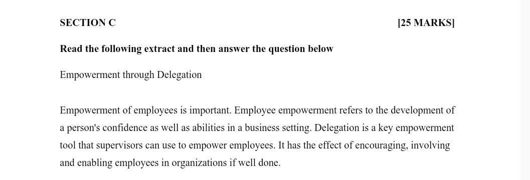 SECTION C [25 MARKS] Read the following extract