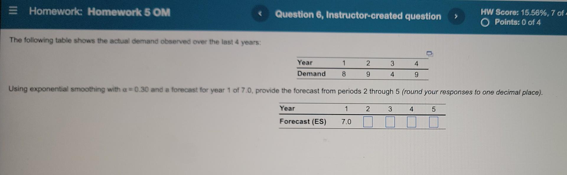 = Homework: Homework 5 OM Question 6,