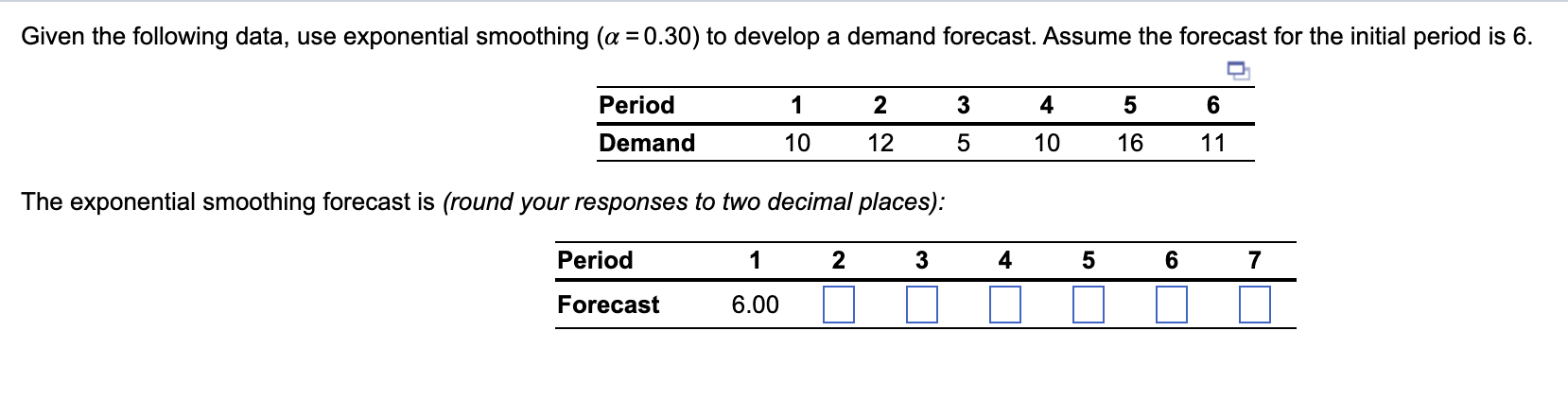 C430 Given the following data, use exponential