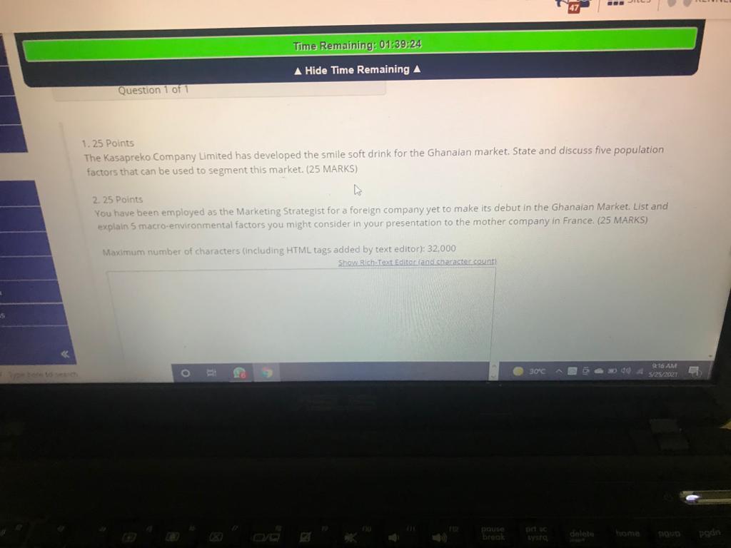 Time Remaining:01:39:24 A Hide Time Remaining A