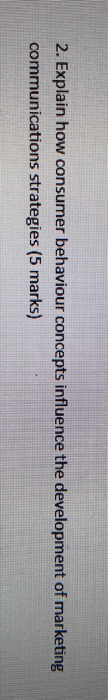 2. Explain how consumer behaviour concepts