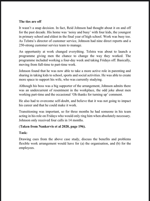 The ties are off It wasn't a snap decision. In