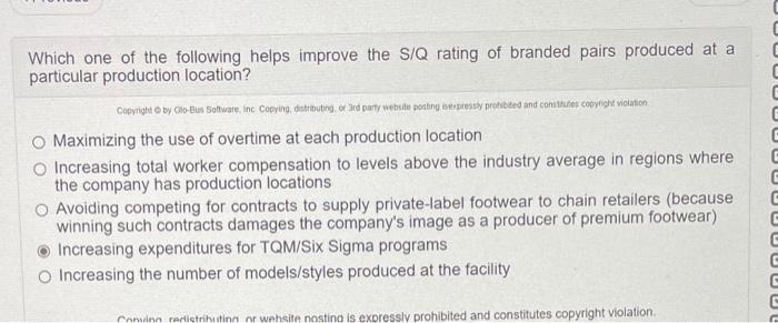 C Which one of the following helps improve the