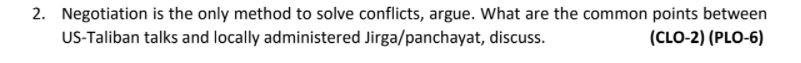2. Negotiation is the only method to solve