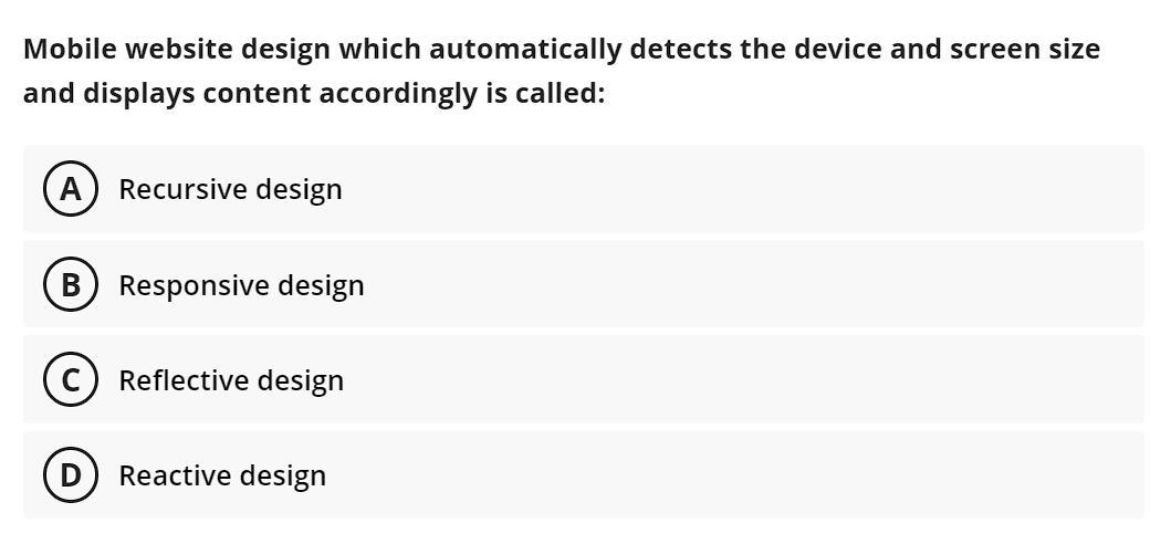 Mobile website design which automatically detects