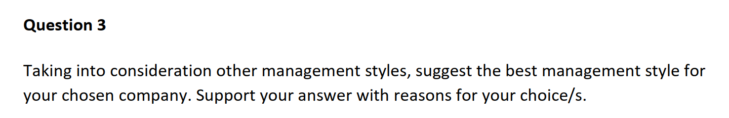 Choose a UK company and answer the questions