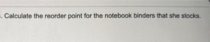 Annual demand for the notebook binders Duncan's