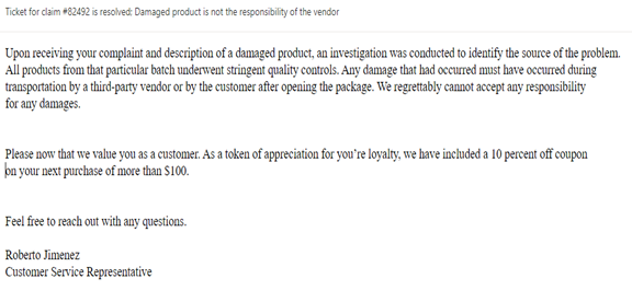 Identify five principles violated in this email.