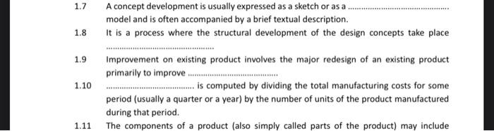 1.7 A concept development is usually expressed as