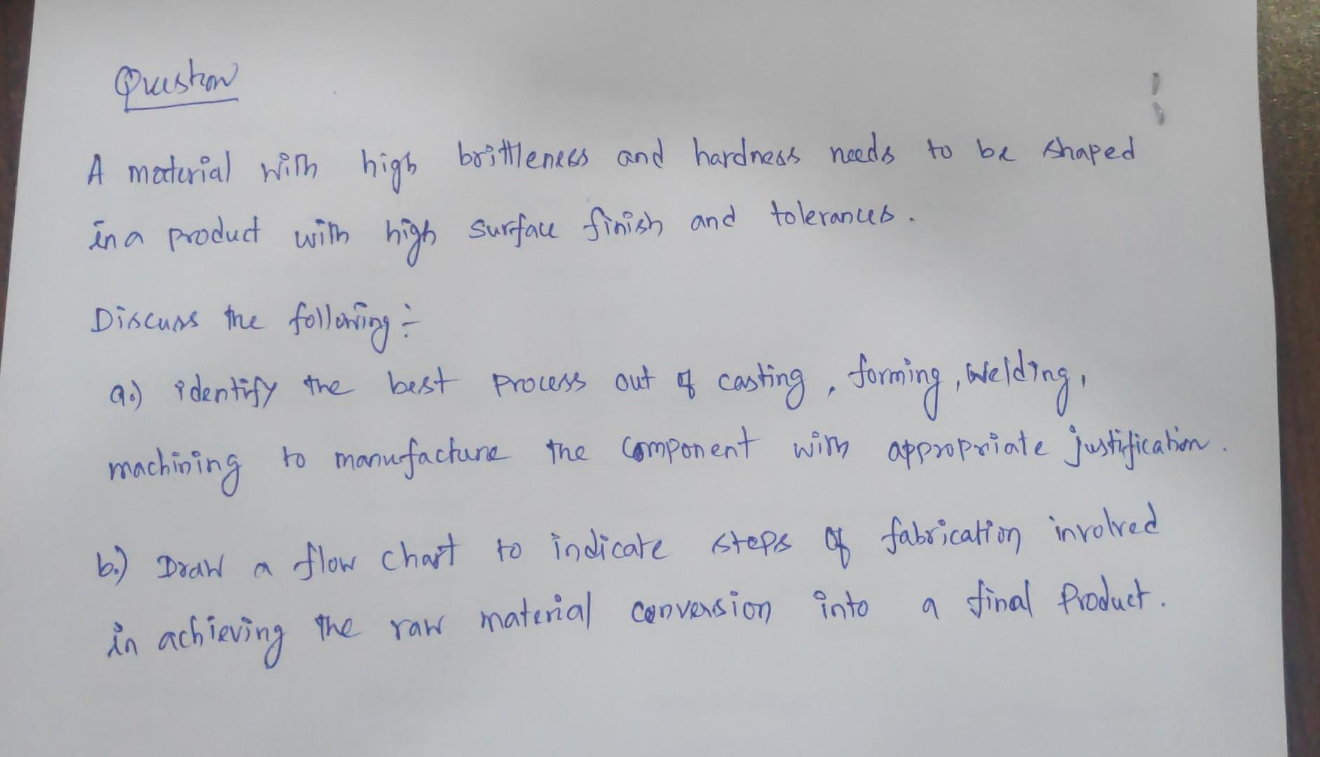 A material with high brittleness and hardness