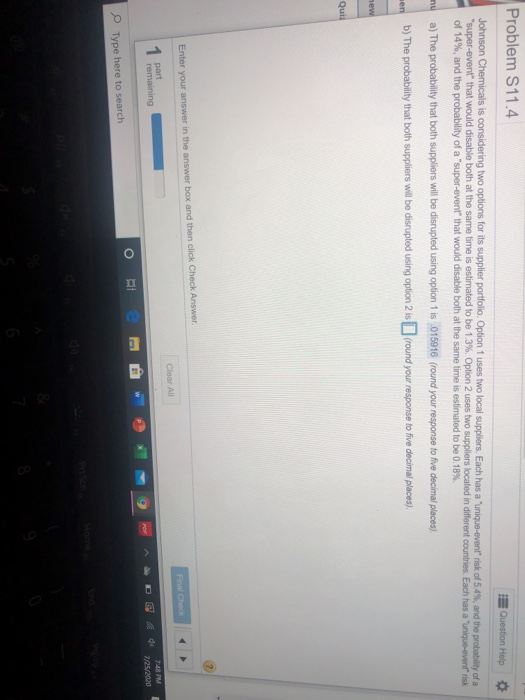 Problem S11.4 Question Help Johnson Chemicals is