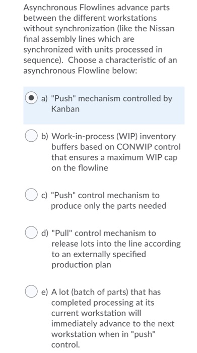 please answer Asynchronous Flowlines advance
