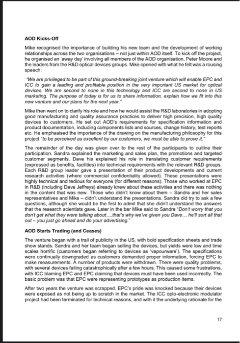 Why the project went wrong? Appendix 2: Case