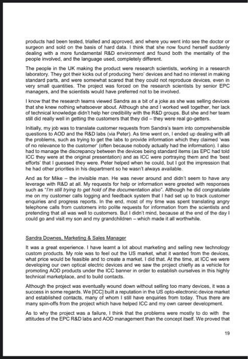 Why the project went wrong? Appendix 2: Case