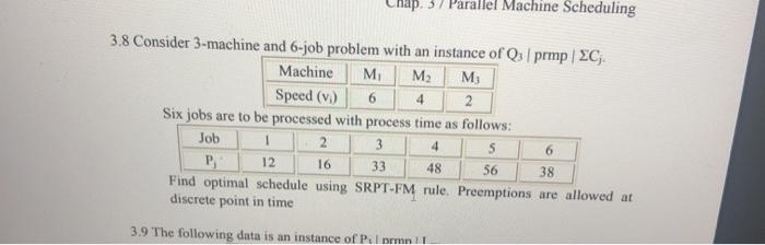 37 Parallel Machine Scheduling 6 3.8 Consider