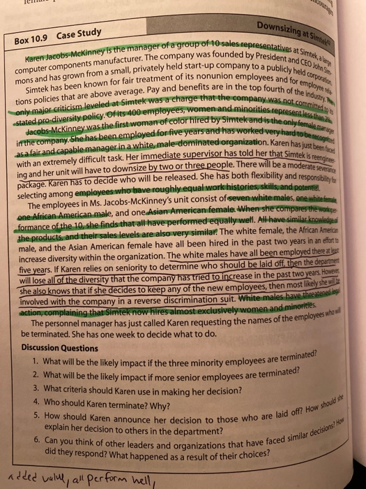 len Downsizing at Site Box 10.9 Case Study Les