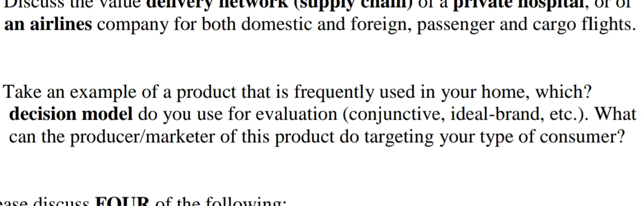 delivery (Supply a private hospital, an airlines