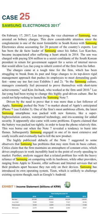 3. Explain how the Samsung Electronics case