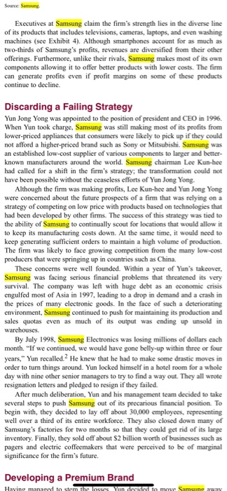 3. Explain how the Samsung Electronics case