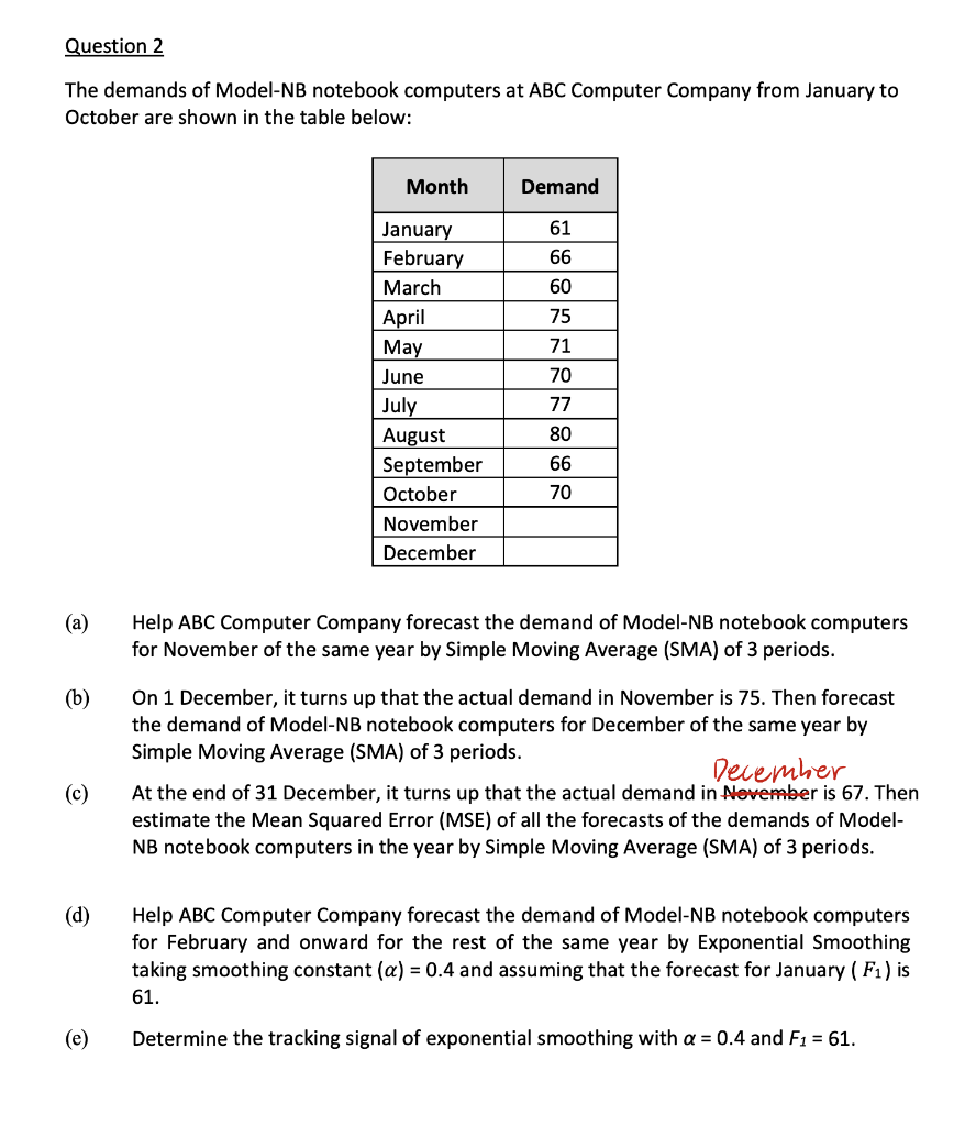 Just answer question (e), and you are not allow