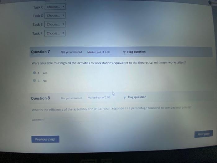 Task Choose Task D Choose Task E Choose Task F