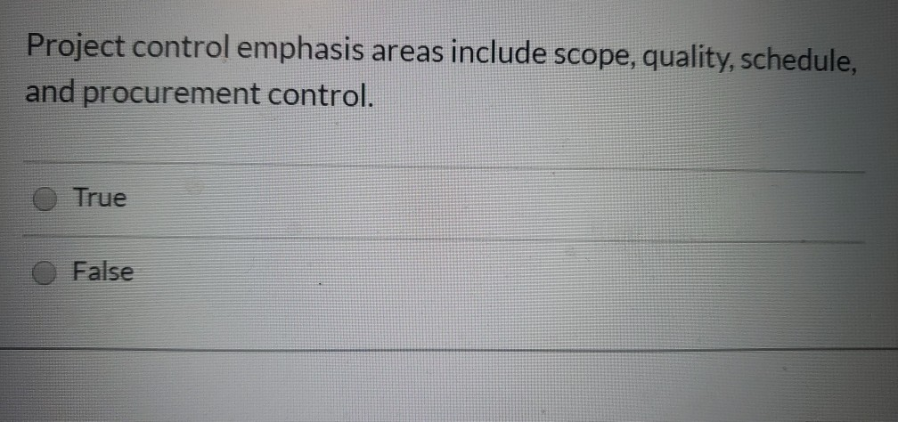 Project control emphasis areas include scope,