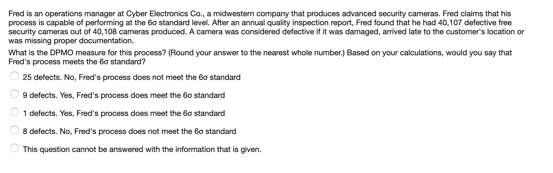 Fred is an operations manager at Cyber