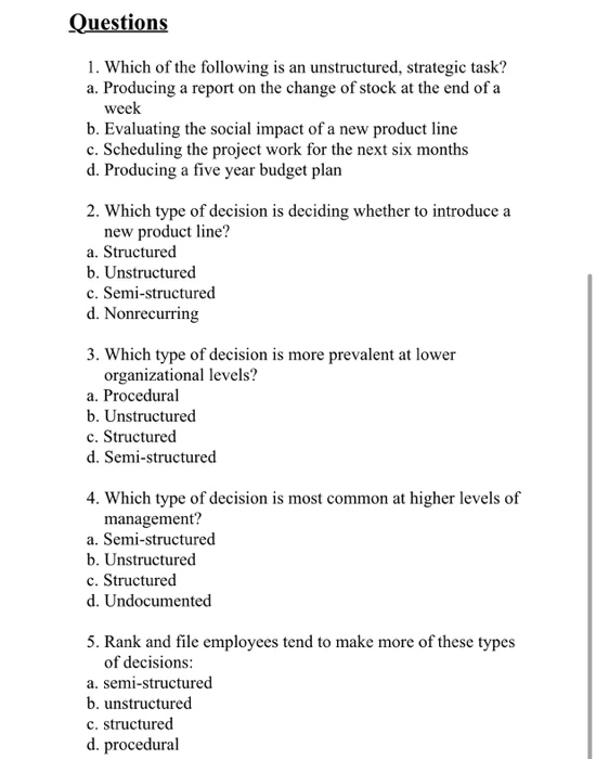 Questions 1. Which of the following is an