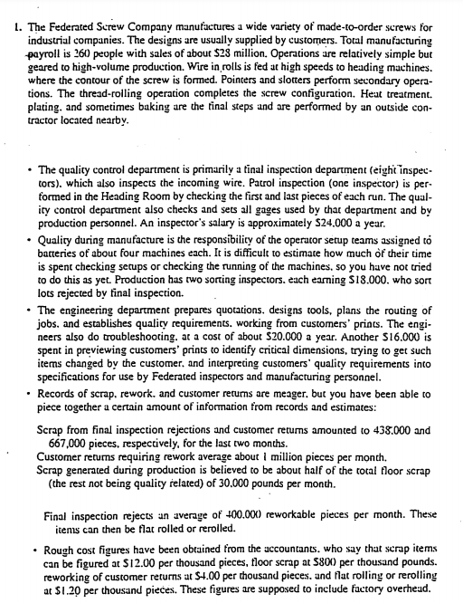 1. For this case Study: - Calculate the