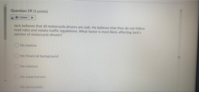 Question 18 (3 points) Listen Maggie lives in