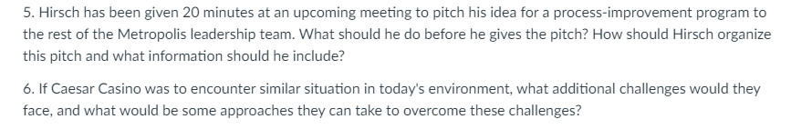 Implementing LEAN Operations at Caesar Casino s