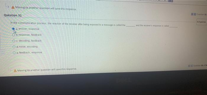 Moving to another question will save this