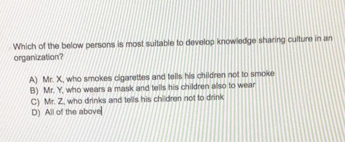 Which of the below persons is most suitable to