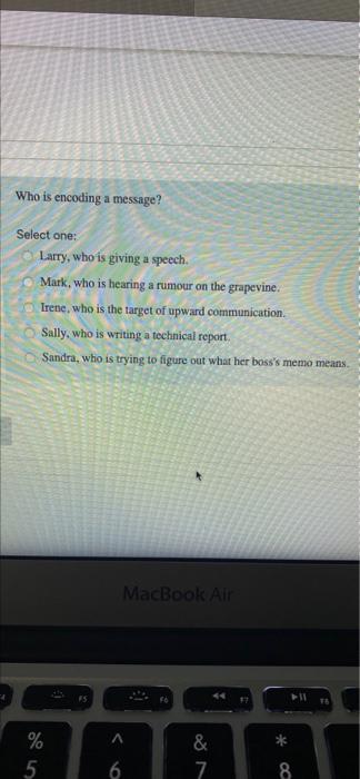 Who is encoding a message? Select one: Larry, who