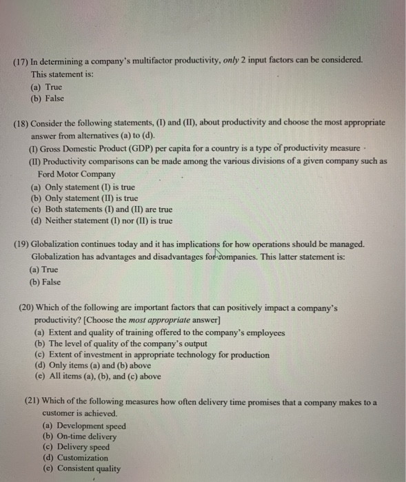 (17) In determining a company's multifactor