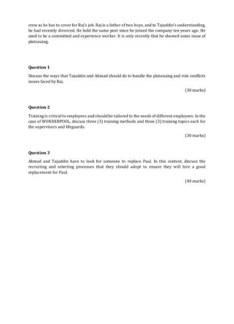 INDIVIDUAL CAES STUDY (30%) Instruction: Please