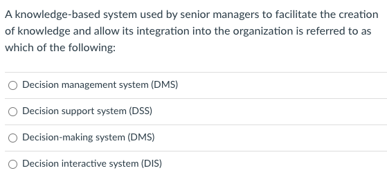 1 A knowledge-based system used by senior