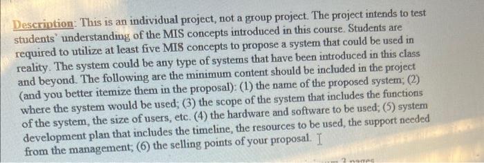 Develop or propose an information system that