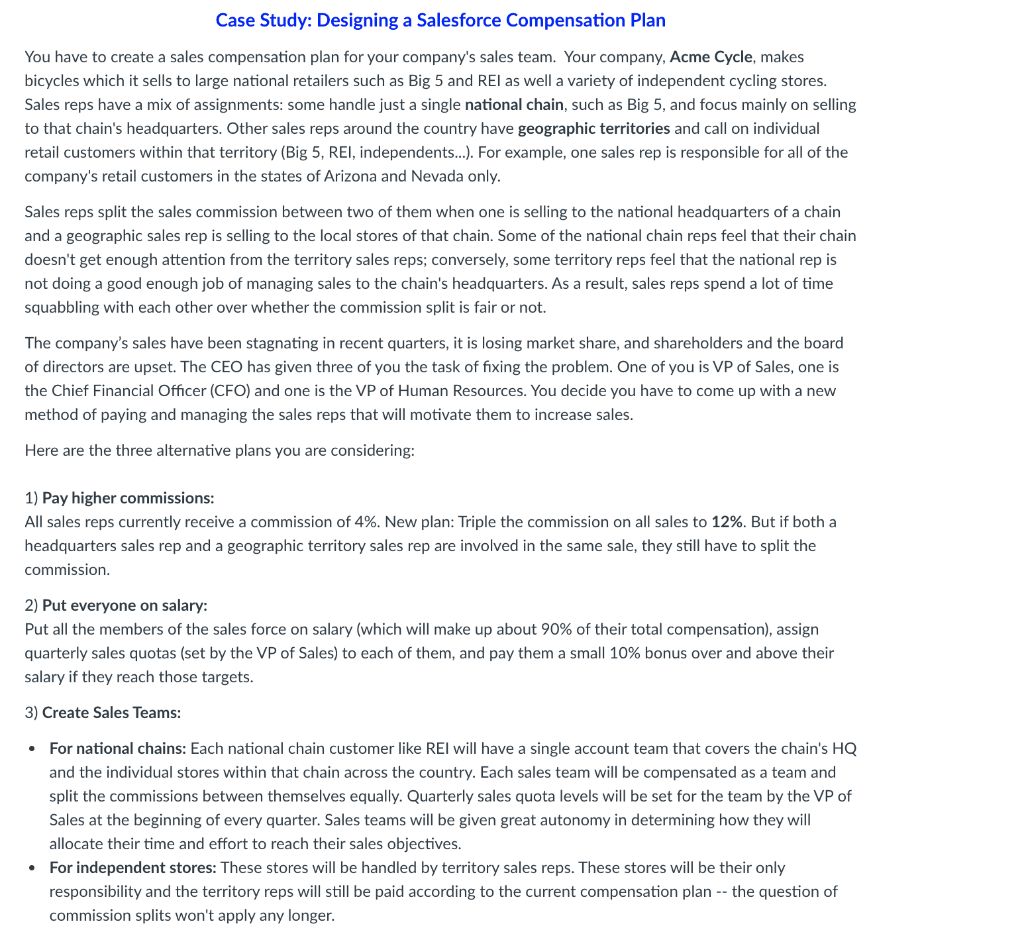 Case Study: Designing a Salesforce Compensation